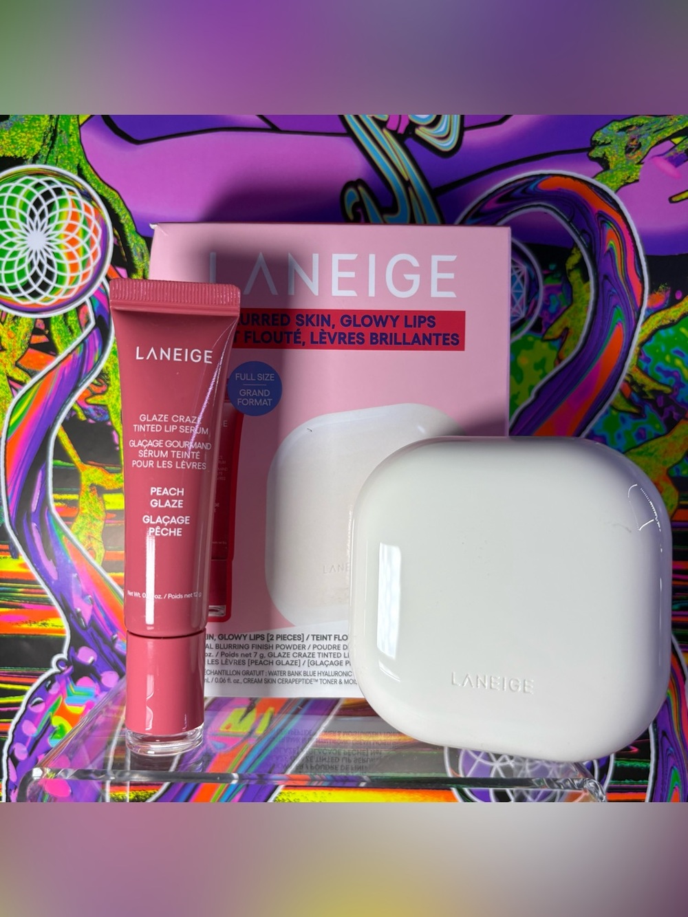 Laneige Blurred Skin, Glowy Lips Duo Set